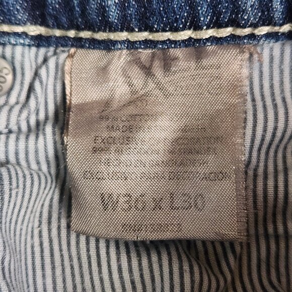 TK Axel Slim Boot Denim Jeans Men's 36 x 30 Western Ranch Preppy Distressed - Picture 9 of 10